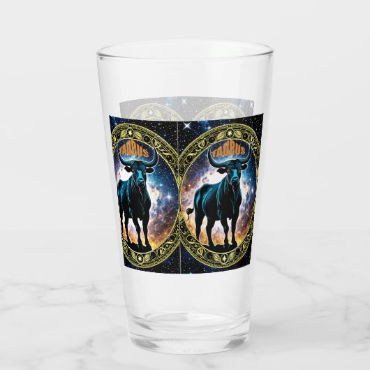 Taurus astrologie teken glas (Achterkant)