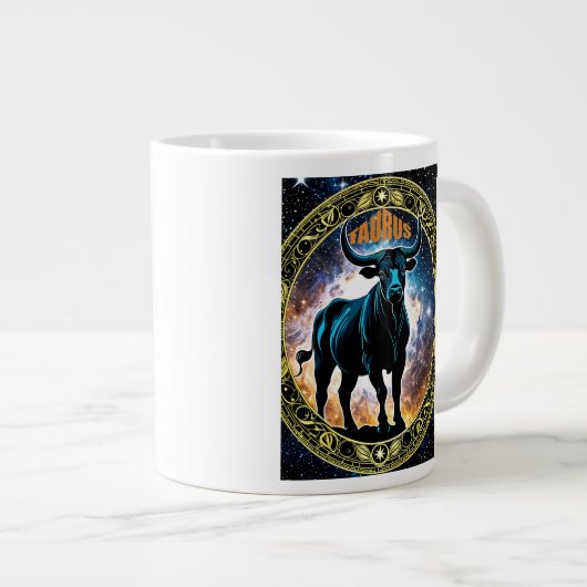 Taurus astrologie teken grote koffiekop (Voorkant rechts)