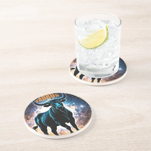 Taurus astrologie teken zandsteen onderzetter (Zijkant)
