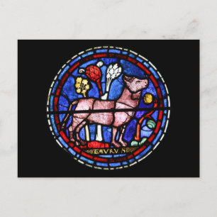 Taurus Astrology Glas in lood Windows Briefkaart