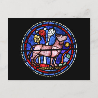 Taurus Astrology Glas in lood Windows Briefkaart