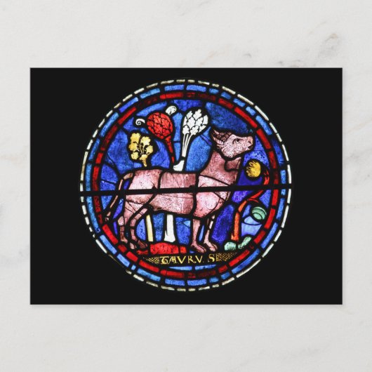 Taurus Astrology Glas in lood Windows Briefkaart (Voorkant)