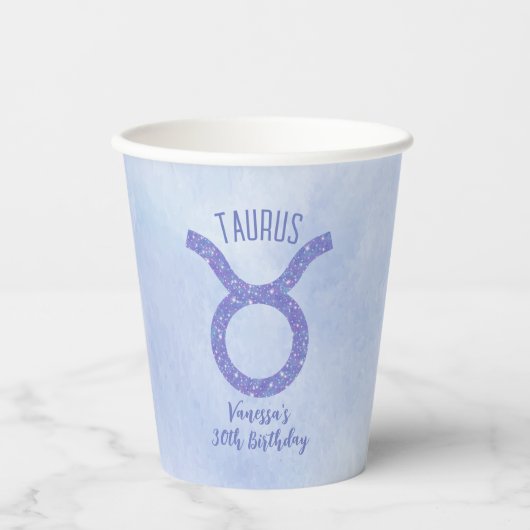 Taurus Astrology Sign Custom Birthday Party Papieren Bekers (Voorkant)