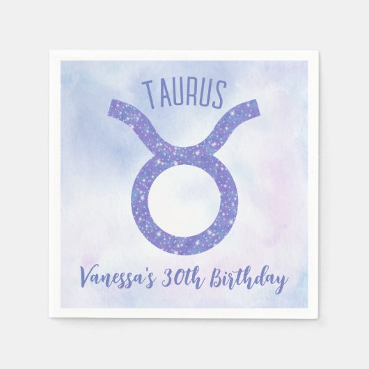 Taurus Astrology Sign Custom Birthday Party Servet (Voorkant)