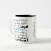 Taurus Astrology Zodiac Horoscope Collage Traits Tweekleurige Koffiemok (Voorkant links)