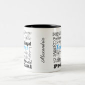 Taurus Astrology Zodiac Horoscope Collage Traits Tweekleurige Koffiemok (Center)