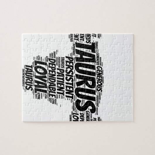 Taurus Astrology Zodiac Sign Word Cloud Legpuzzel (Horizontaal)