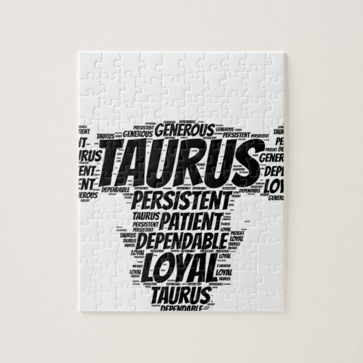 Taurus Astrology Zodiac Sign Word Cloud Legpuzzel (Verticaal)