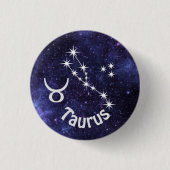 Taurus Badge, Zodiac Horoscope Badge Ronde Button 3,2 Cm (Voorkant)