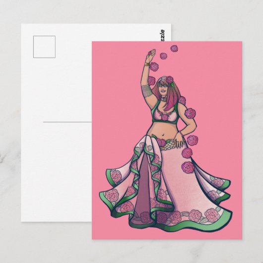 Taurus Belly Dancer Goddess Zodiac Art Briefkaart (Voorkant / Achterkant)