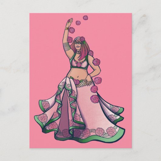 Taurus Belly Dancer Goddess Zodiac Art Briefkaart (Voorkant)