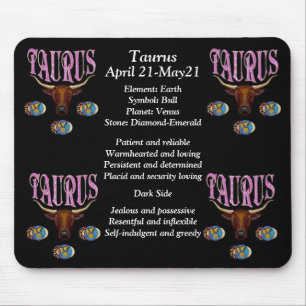 Taurus Birth Sign Zodiac Mouse Pad Muismat