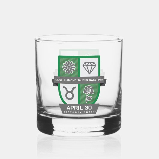 Taurus Birthday Crest™ for April 20-30 Whisky Glas (Achterkant)