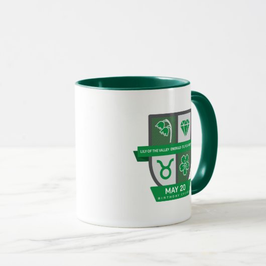 Taurus Birthday Crest™ for May 1-20 Mug Mok (Voorkant rechts)