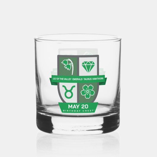 Taurus Birthday Crest™ for May 1-20 Whisky Glas (Achterkant)