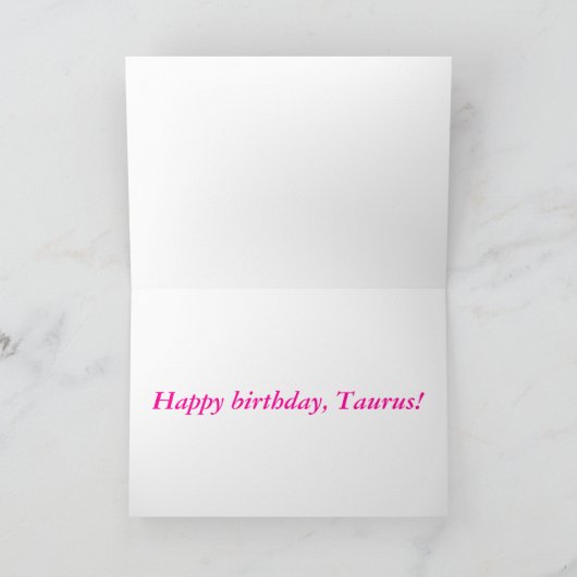 Taurus Birthday Kaart (Binnen)