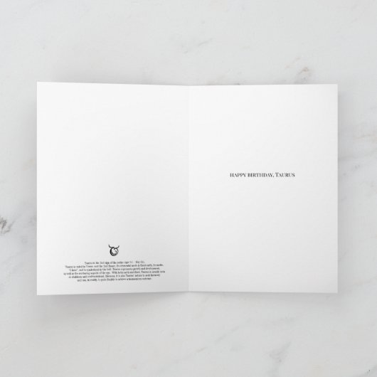 Taurus Birthday Kaart (Binnen)