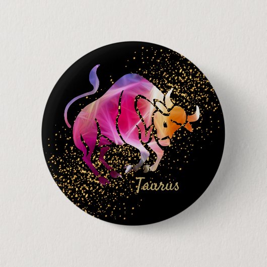 Taurus - Birthday-teken Ronde Button 5,7 Cm (Voorkant)