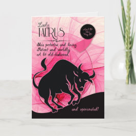 Taurus Birthday voor haar roze 21 april en 21 mei Kaart