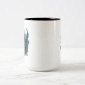 Taurus Blauwgroen en Zwarte Waterverf Zodiac Tweekleurige Koffiemok (Center)