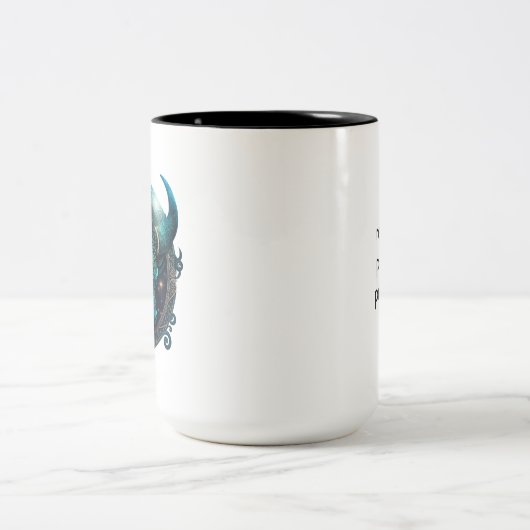 Taurus Blauwgroen en Zwarte Waterverf Zodiac Tweekleurige Koffiemok (Center)