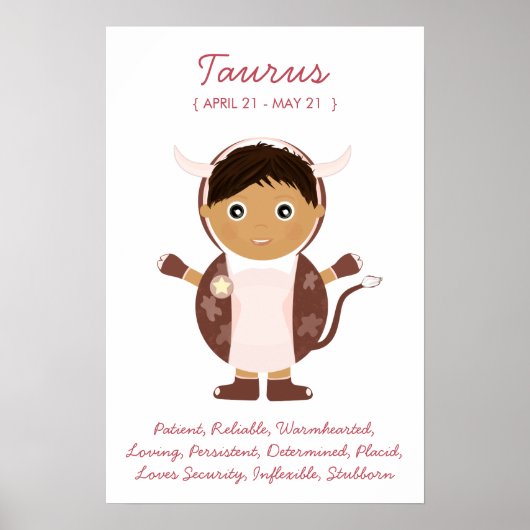 Taurus - Boy Horoscope-Poster Poster (Voorkant)