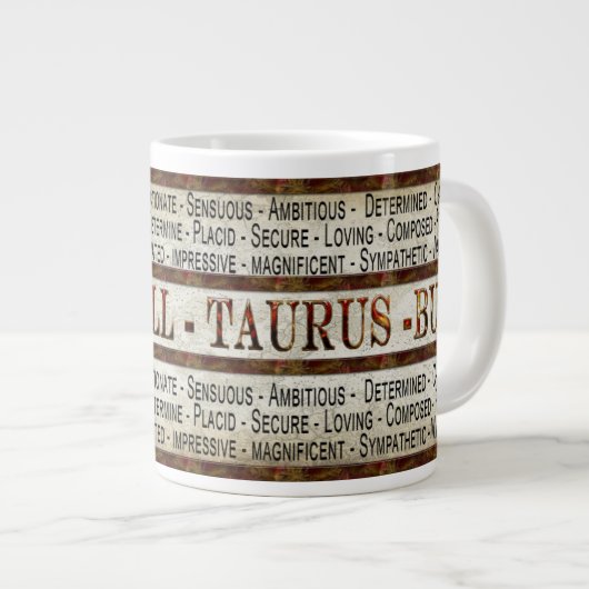 TAURUS - BULL - COFFEE/SOUP/JUMBO-MOK - TEKST GROTE KOFFIEKOP (Voorkant rechts)