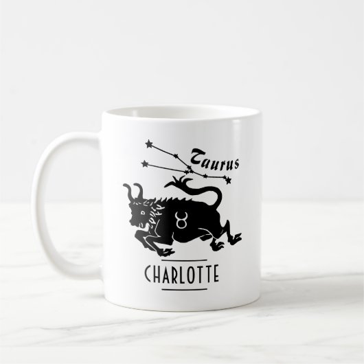 Taurus Bull Constellation Custom Name Birthday Koffiemok (Links)