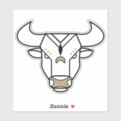 Taurus Bull Earth teken astrologisch symbool goud Sticker (Vel)