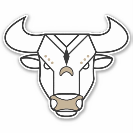 Taurus Bull Earth teken astrologisch symbool goud Sticker (Voorkant)