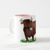 Taurus Bull en Daisies Zodiac Mok (Voorkant links)