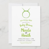 TAURUS Bull Green Astrology Zodiac Baby shower Kaart (Voorkant)