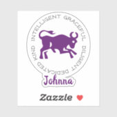 Taurus Bull Logo Zodiac Star Sign Traits Sticker (Vel)