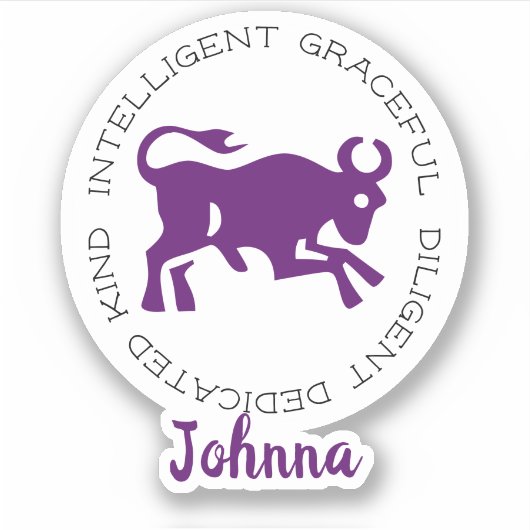 Taurus Bull Logo Zodiac Star Sign Traits Sticker (Voorkant)