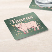 Taurus Bull Starry Flowers Onderzetter Set (Schuin)