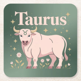 Taurus Bull Starry Flowers Onderzetter Set
