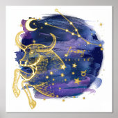 Taurus Bull-teken van de diervriendelijke geboorte Folie Afdrukken (Voorkant)