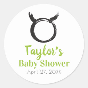 TAURUS Bull Zodiac Spring Astrology Baby shower Ronde Sticker