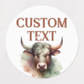 Taurus Bull Zodiac thema verjaardagsfeestje Labels (Design 1)