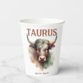 Taurus Bull Zodiac thema verjaardagsfeestje Papieren Bekers (Achterkant)