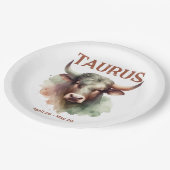 Taurus Bull Zodiac thema verjaardagsfeestje Papieren Bordje (Gekanteld)