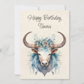 Taurus Bull Zodiac Waterverf Verjaardag Kaart (Voorkant)