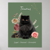 Taurus Cat Art Print, Zodiac Cat Poster (Voorkant)