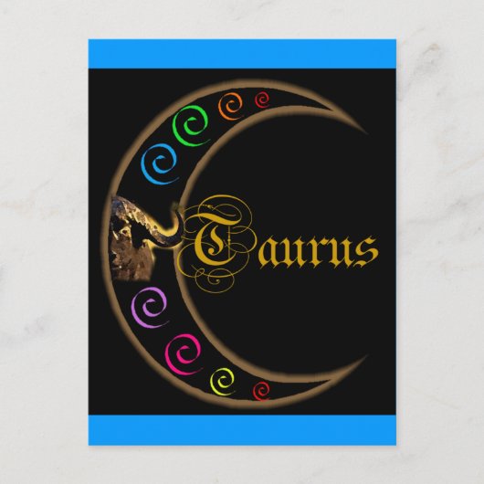 Taurus Celestrial Moon Briefkaart (Voorkant)
