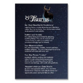 Taurus Centerpiece Tafel Kaart (Achterkant)