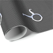 Taurus Chrome als Zodiab-teken op koolstofvezel Cadeaupapier (Rol Hoek)