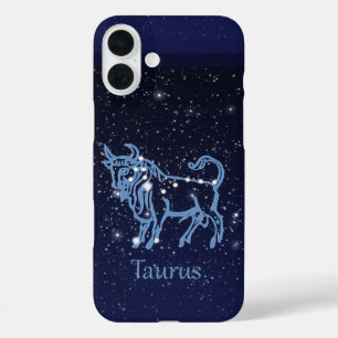 Taurus Constellation and Zodiac Sign with Stars iPhone 16 Plus Hoesje