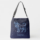 Taurus Constellation and Zodiac Sign with Stars Crossbody Tas (Achterkant)