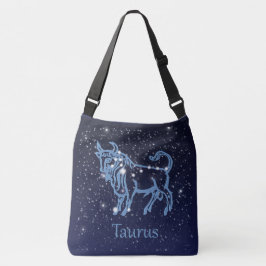 Taurus Constellation and Zodiac Sign with Stars Crossbody Tas