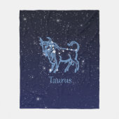 Taurus Constellation and Zodiac Sign with Stars Fleece Deken (Voorkant)
